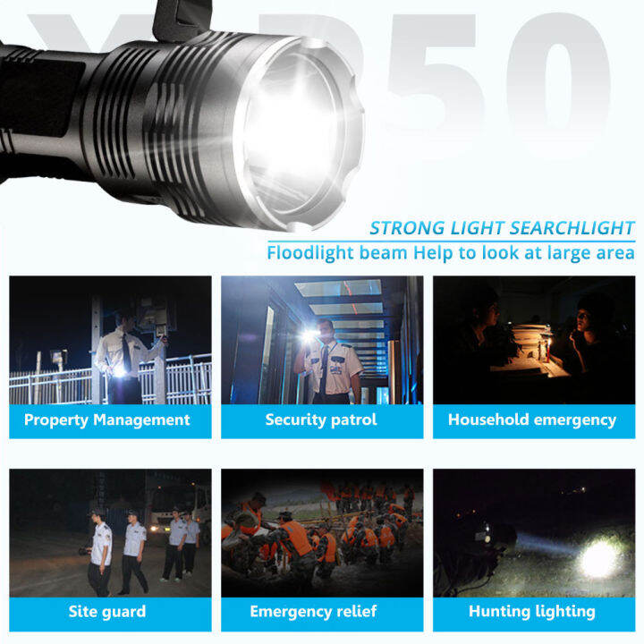 super-bright-led-flashlight-xhp50-usb-rechargeable-powerful-portabl-light-led-searchlight-flash-light-lamp-by-4-18650-battery