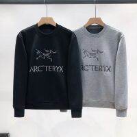 Arcteryx 22ฤดูใบไม้ร่วงและฤดูหนาวใหม่นกบ้านหนาผ้าฝ้ายเสื้อกันหนาวผู้ชายคู่ขนมิงค์ผ้ากำมะหยี่เย็บปักถักร้อยโลโก้เสื้อคอกลม