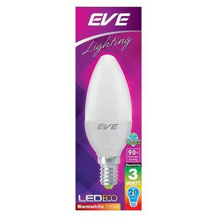 พร้อมส่ง-โปรโมชั่น-พร้อมส่ง-หลอด-led-eve-eco-candle-3-วัตต์-warmwhite-e14-หลอดไฟ-led-ส่งทั่วประเทศ-หลอด-ไฟ-หลอดไฟตกแต่ง-หลอดไฟบ้าน-หลอดไฟพลังแดด