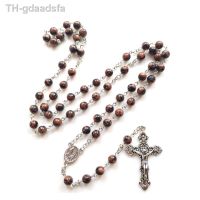 ✔▦ Beads Catholic Rosary Necklace Crucifix Pendant Sweater Chain Necklaces Religious Jewelry