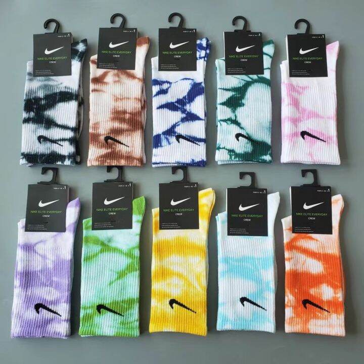 Men s high cut socks tie dye athletic socks high quality 1pair
