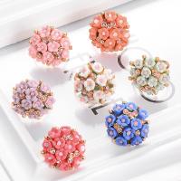 Fashion Beautiful Ceramic Flower Ring Women Adjustable Wedding Rings Jewelry 7 colors Summer style Rings