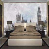 ✳ Decorative wallpaper Hand-painted London tower bridge background wall