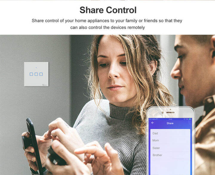 สวิตช์ไฟระบบสัมผัสผนังอัจฉริยะสวิตช์ผนัง-wifi-tx-series-สำหรับสมาร์ทโฮมทำงานร่วมกับ-alexa-google-home-uk-1-gang
