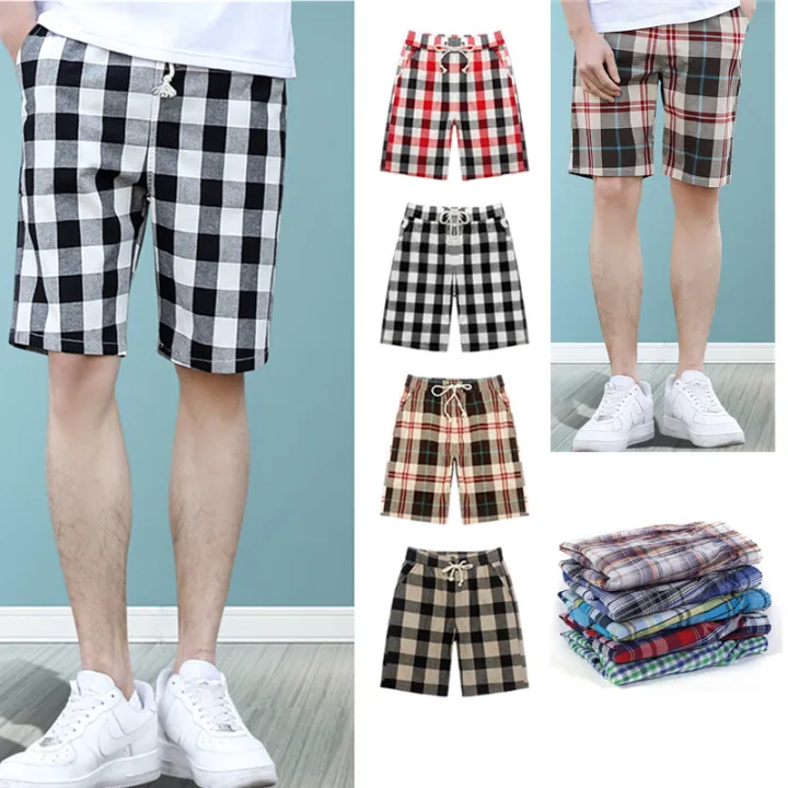 JF75 Plaid Drawstring Shorts for Men Fashion Jeans Lion Lazada PH