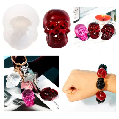 Creative Resin Art Inspiration Necklace Making Materials Silicone Pendant Molds DIY Skull Jewelry Halloween Resin Molds