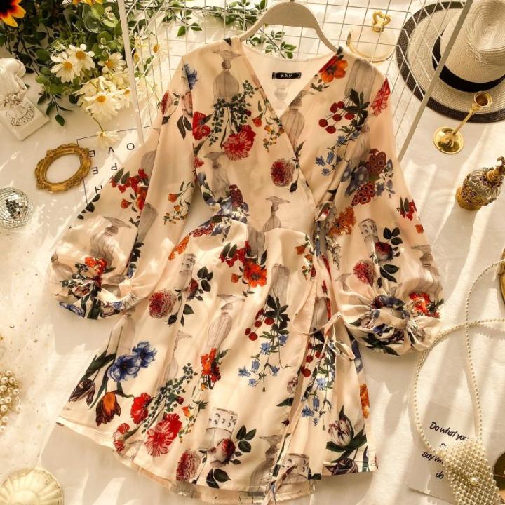 Korean Floral Wrap Dress | Lazada PH