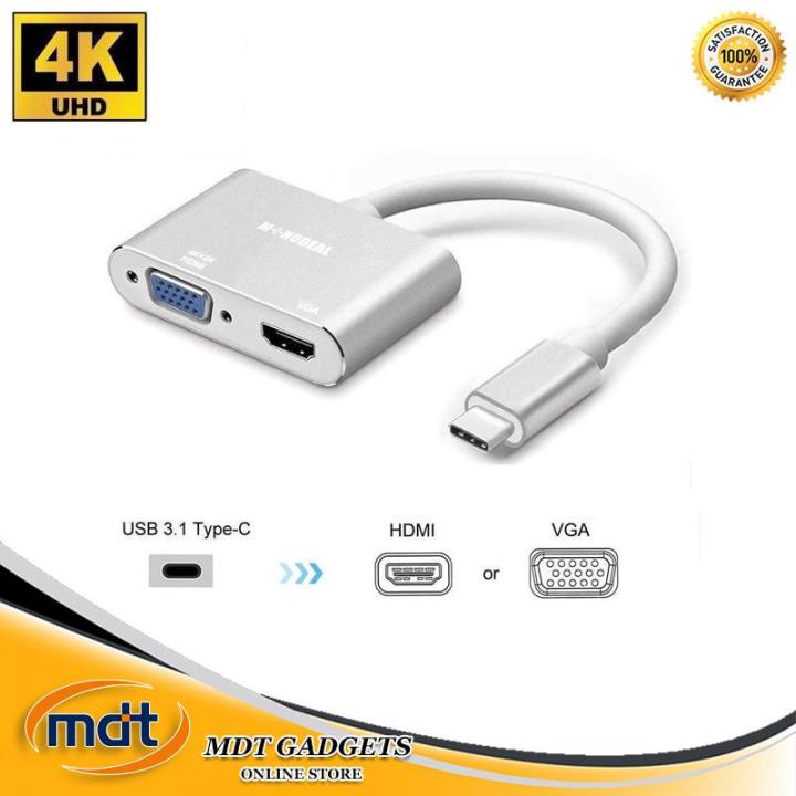 ADAPTATEUR USB 3.1 TYPE C TO VGA + HDMI 2IN1
