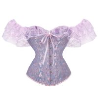 【LZ】ஐ  Espartilho floral de renda vintage para mulheres colete abdominal bustiers bandagem Fishbone tops sexy festa de casamento Harajuku