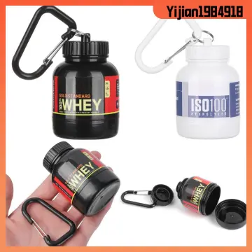 Mini Portable Protein Powder Bottles with Keychain Health Funnel Medicine  Bottle Small Water Cup Outdoor Sport