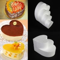 QCNLDM หัตถกรรม Sugarcraft อุปกรณ์ครัว โพลีสไตรีน รูปหัวใจ รูปแบบการฝึก โมเดล DIY แม่พิมพ์โฟมเค้ก โมเดลเค้กจำลอง