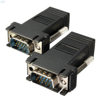 Deng Extender VGA RGB HDB ตัวผู้ไปยัง CAT5 LAN CAT6สายเคเบิลอะแดปเตอร์ตัวเมีย RJ45