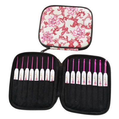 Aluminum Crochet Hooks Set Knitting Needles Kit Plastic Handle DIY Craft Set for Sweater Yarn Weave Tool