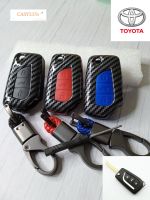 พร้อมส่ง พวงกุญแจ กรอบ เคฟล่าเงา เคสกุญแจรถ ปลอกกุญแจ รถยนต์ TOYOTA (รุ่นกุญแจพับ) REVO รีโว่,ALTIS แอลติส 2014