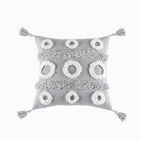 Morroccan style Cushion cover 45x45cm Grey Diamond Tufted Zigzag Plillow Cover Home decoration for Sofa Bed Chair