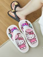 Sanrio hellokitty cute flip flops womens summer pinch slippers soft bottom wear seaside beach non-slip 〖WYUE〗