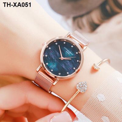 2022 new watch female student Korean version simple temperament personality waterproof ins college summer quartz