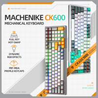 [มาใหม่] Machenike CK600วิศวกรรมแป้นพิมพ์100คีย์สามโหมดบลูทูธ/2.4กรัม/สายคีย์บอร์ดไร้สายร้อนถอดเปลี่ยนได้ RGB Backlit PBT-CSA ปุ่มกดคีย์บอร์ดเกมสำหรับ Mac/windows