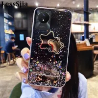 เคสมือถือสำหรับ VIVO Y02A Y02T ฝาหลัง ส่องแสงดวงจันทร์ดวงจันทร์ซิลิโคนแบบนิ่มโปร่งใสกระจกกันล้มเด็กผู้หญิงสำหรับ VIVO Y02A Y02T เคสใส่โทรศัพท์