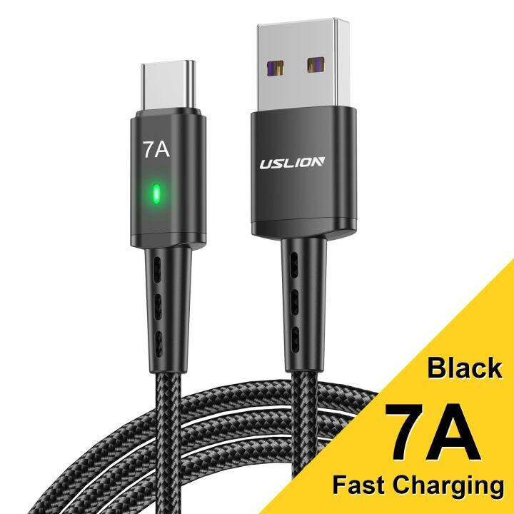 สายเคเบิล-uslion-7a-ชนิด-c-usb-ชาร์จได้อย่างรวดเร็วสายรับส่งข้อมูลสายชาร์จ-usb-c-สำหรับ-xiaomi-13-12-pro-เรดหมี่หัวเว่ย-samsung-x5-oneplus-poco