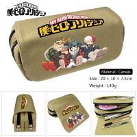 My Hero Academia Canvas Pencil Case Student Pen Bag Casual Cartoon Makeup Cosmeticbag Unisex Zipper Stationery Bags