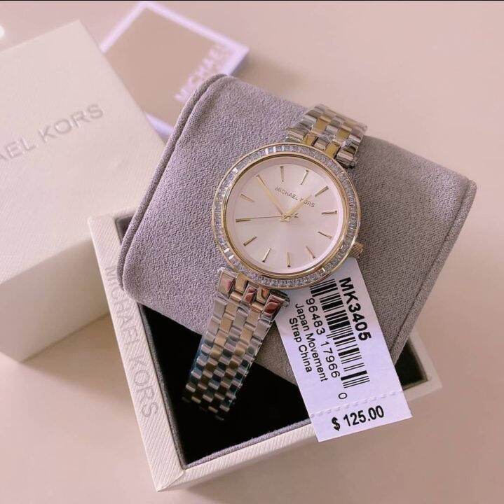 Michael Kors Darci Pearl White Twotone Ladies Watch MK3405 Original