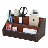 Desk Organizer Office Desktop Management Wooden Storage Boxes &amp; Bins Home Office Storage Pen Holder Stand Mobile Phone Case
