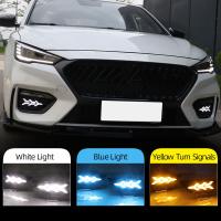 Car Flashing 1 Pair Car LED DRL Daytime Running Lights for MG6 MG 6 2020 with yellow Turn signal Fog Lamp Covers