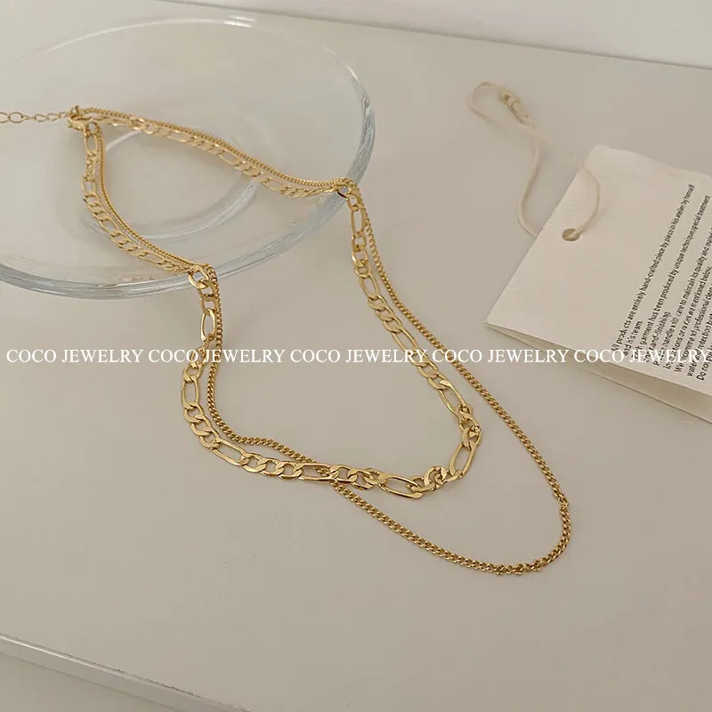 COCOJEWELRY Retro Hip Hop Multilayer Clavicle Chain Necklace for