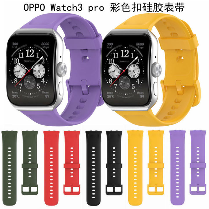 ใช้บังคับ-oppo-watch3-pro-สายนาฬิกาซิลิโคนสายนาฬิกาซิลิโคนหัวเข็มขัดสีสายนาฬิกาซิลิโคนรุ่นเดียวกันอย่างเป็นทางการ