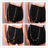 Candy Color Bear Key Chain Women Men Girl Boy Fashion Waist Chain Pants Belt Jewelry Belly Chain for Skirt Shorts Key Chains