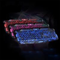 Tri-Color Backlit Computer Gaming Keyboard Teclado USB Powered Game Keyboard สำหรับเดสก์ท็อปแล็ปท็อป