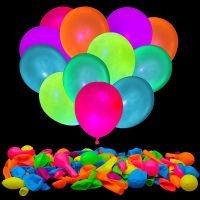 【CC】 300pcs Balloons Reusable the Dark 10 Inch 7 Colors Fluorescent