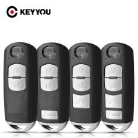 KEYYOU 10pcs For Mazda 3 5 6 CX5 CX7 CX-5 Atenza Clip Smart Car Key Shell Replacement Fob 2/3/4 Buttons With Emergency Key Blade