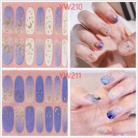 YW196-211 3D Finger Nail Sticker DIY Nail Art Self-adhesive False Nail Sticker Waterproof Manicure