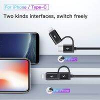 พร้อมส่ง ของแท้ Baseus 4.8A ที่ชาร์จในรถ พร้อมสาย 2in1 USB-C และ lightning  Car Charge For Iphone Xs Max Samsung