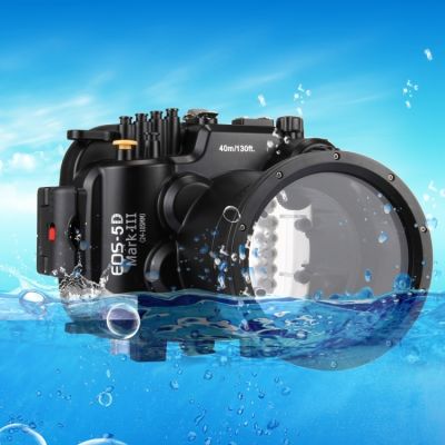 PULUZ เคสดำน้ำลึกใต้น้ำลึก40ม. ปลอกกล้องกันน้ำสำหรับ Canon EOS-5D Mark III