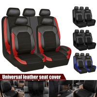 4Pcs Car Seat Cover Universal PU Leather Car Seat Cushion Front And Rear Seat Full Protection Seat Pad For 5-Seater Cars Trucks Vans