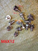 M6X12   น๊อตติดแหวนสปริง M6X12  หัวเบอร์ 10  ( จำนวน  10 ชิ้น )