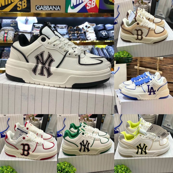 Giày Sneaker MLB Korea New York Yankees Print Dirty  Bản In Bẩn