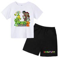 Plants vs Demons 2023 Summer Kids Clothes Set Print Suits Girls Top+shorts 2pcs Sets Sports Suit Polyester Casual Boys Clothes