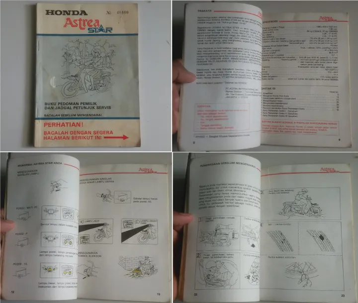 MANUAL BOOK HONDA ASTREA STAR ORIGINAL Buku Pedoman Pemilik Honda Astrea Star Ori Lazada Indonesia