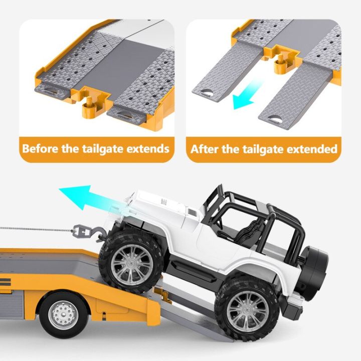 1-18จำลองถนนทำลายชุดทุกรอบขับรถกว้านเชื่อมโยงลากจูงเสียงเลียนแบบและแสงรถกระบะขยายรถควบคุมระยะไกล