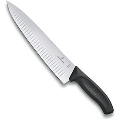 Victorinox มีดครัว Kitchen Knives -CarvingKnifeSwissClassic 25cm Fluted Edge ,Black (6.8023.25B)