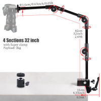 BFOLLOW Magic Articulated Arm 25"; 32"; Clamp Mount for DSLR Camera Camcorder Overhead Video Studio Webcam Tablet Phone cket