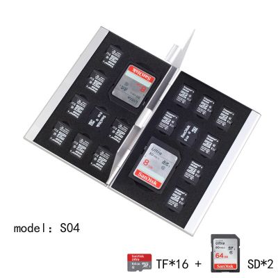 BIZOE เคสป้องกันไมโครอลูมิเนียมอัลลอยด์กล่องเก็บของการ์ดความจำสำหรับ SD MMC TF สำหรับการ์ด SD ไมโครซิมการ์ด CF MS TF Mirco SD