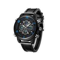 TOP 6.11 Multifunctional Men Unique Dual-Display นาฬิกาข้อมือทหารปีนเขาว่ายน้ำ10M กันน้ำธุรกิจส่องสว่างนาฬิกา