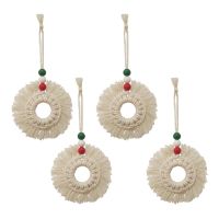 4Pcs Macrame Door Handle Swing Rope Wall Hanging Decorative for Boho Home Decor Christmas Party Supplies Baby Shower