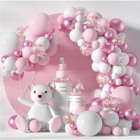 「 ANN Hardware 」107PcsPink BalloonsArchBaby Shower Decoration Background Birthday Party WeddingBalloon Chain Set