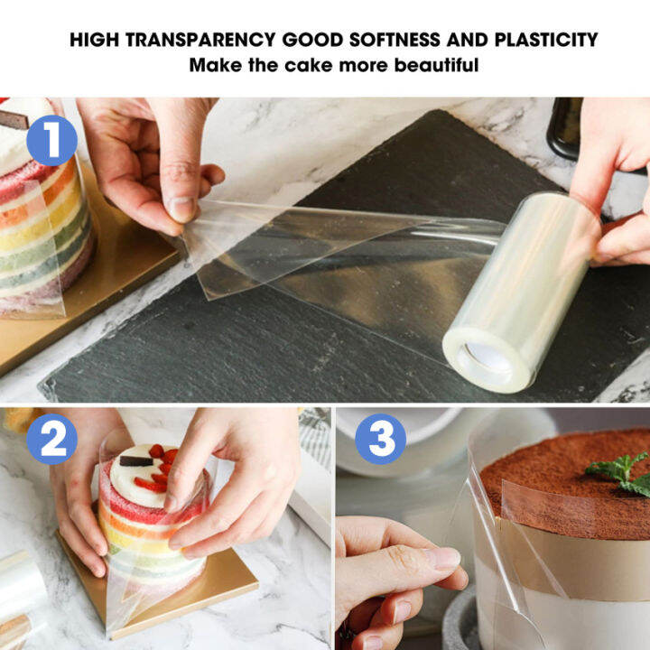 【High Quality】Transparent Roll Of Cake Collars，Reusable Cake Edge Film